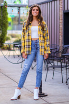  Arellano Oversized Plaid Button Down Shacket - FINAL SALE - Madison and Mallory