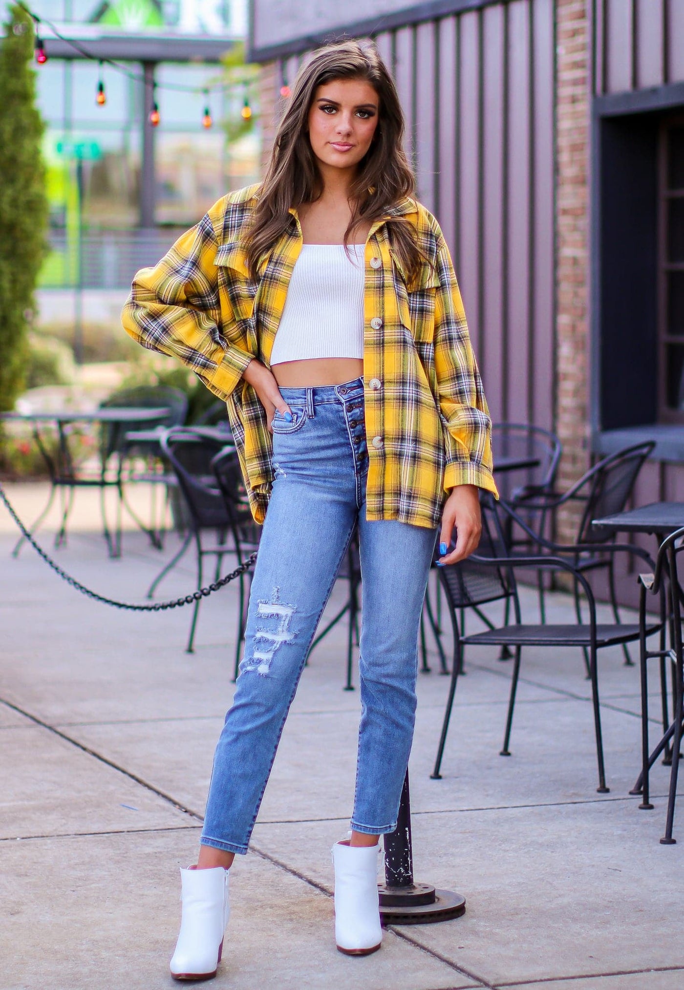  Arellano Oversized Plaid Button Down Shacket - FINAL SALE - Madison and Mallory