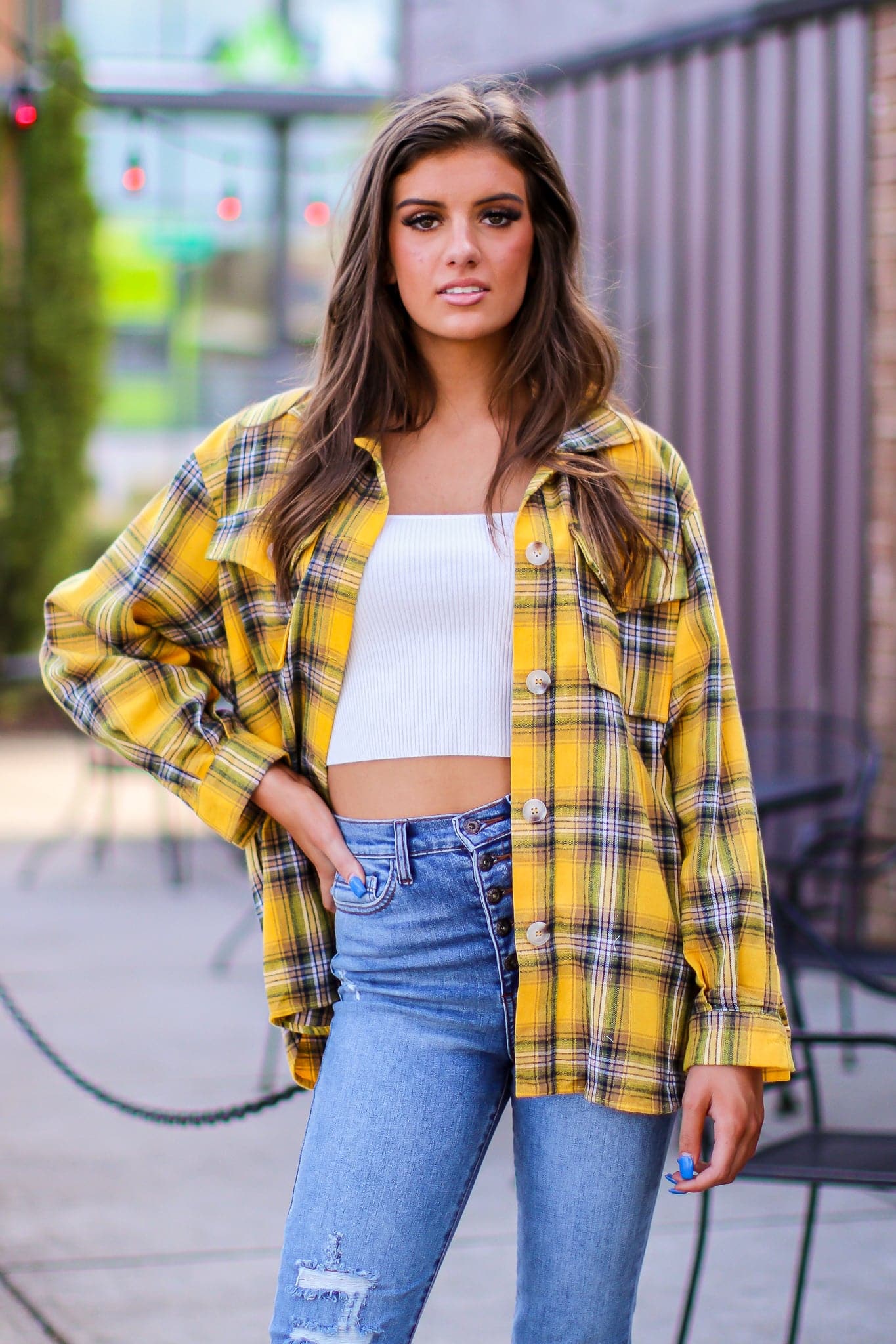  Arellano Oversized Plaid Button Down Shacket - FINAL SALE - Madison and Mallory