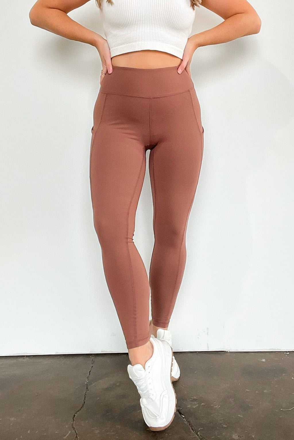 Smoky Topaz / S Athenia High Waist Side Pocket Leggings - FINAL SALE - Madison and Mallory