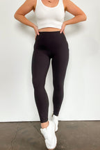 Black / S Athenia High Waist Side Pocket Leggings - FINAL SALE - Madison and Mallory