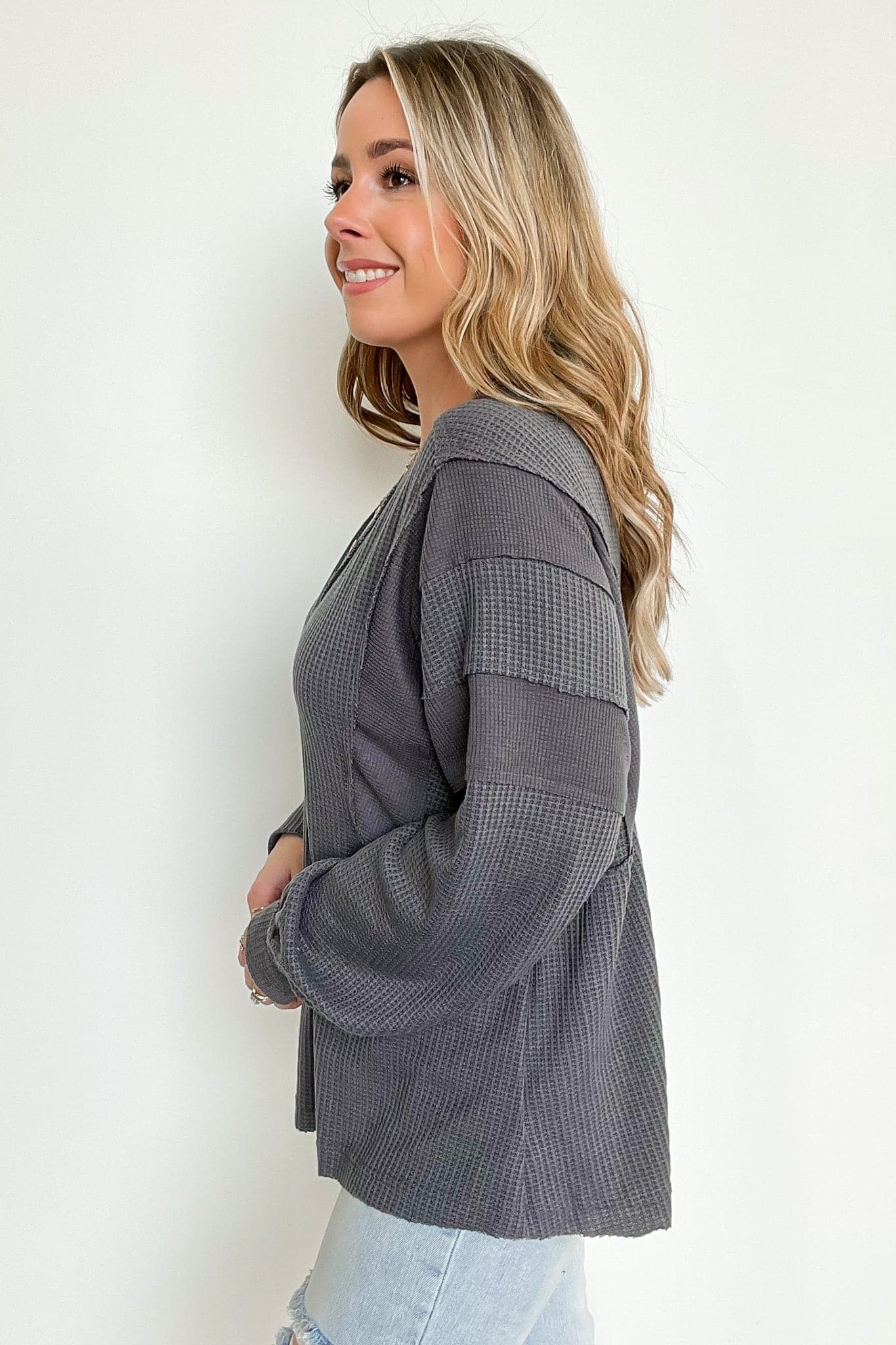  Austen V-Neck Relaxed Contrast Top - FINAL SALE - Madison and Mallory