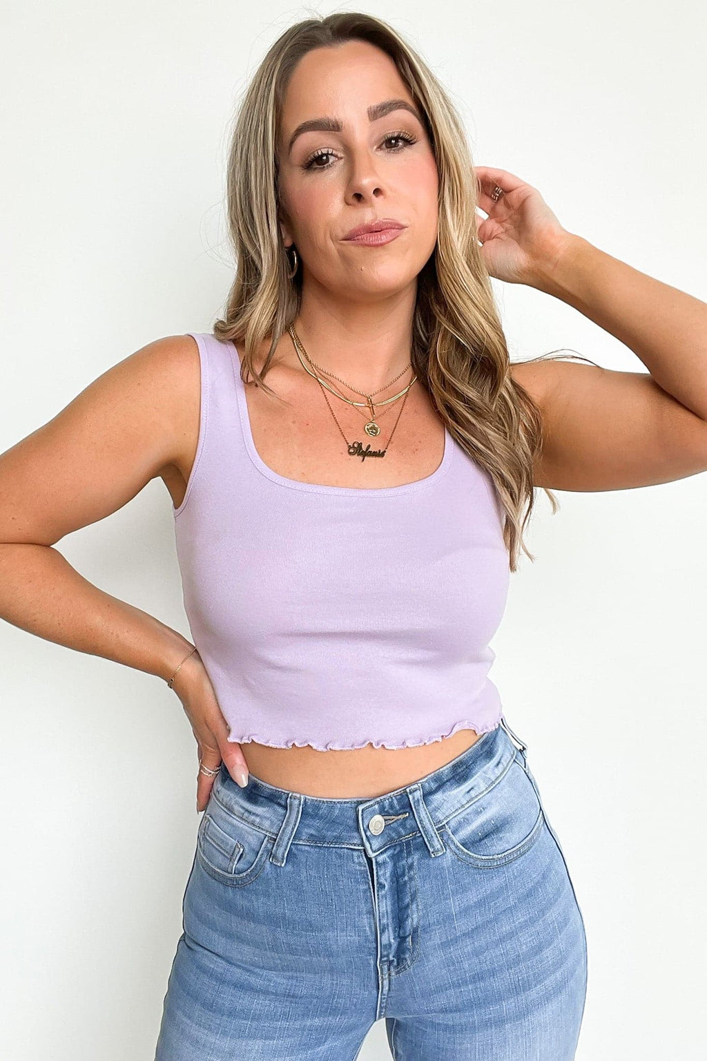  Averette Scallop Merrow Edge Tank Top - FINAL SALE - Madison and Mallory