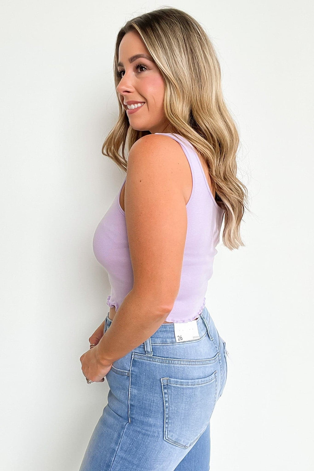  Averette Scallop Merrow Edge Tank Top - FINAL SALE - Madison and Mallory