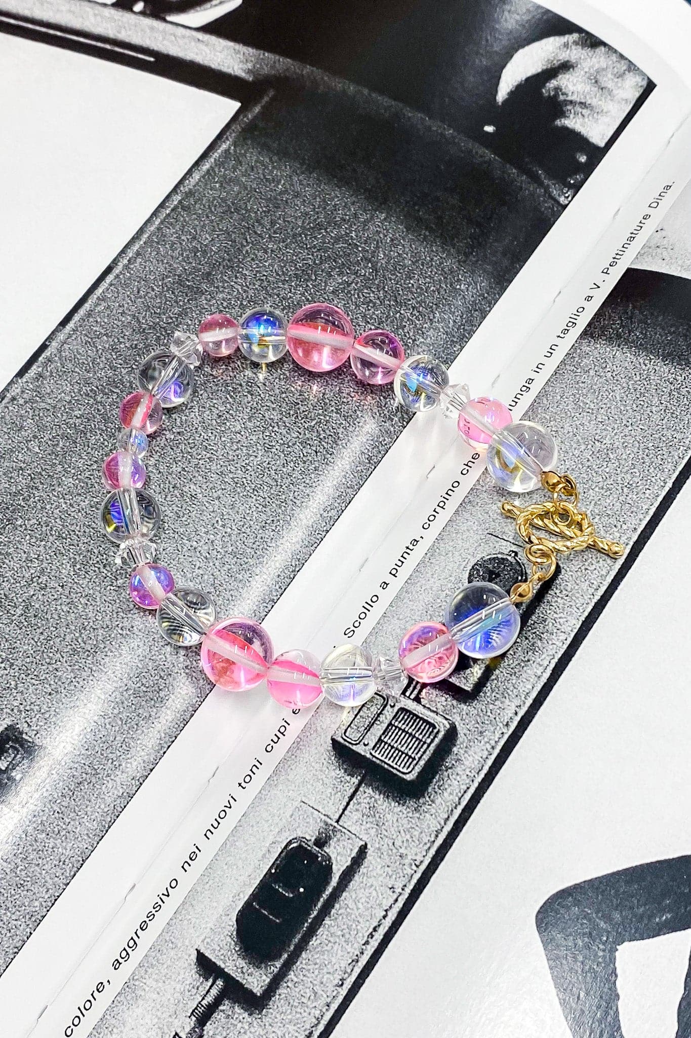 Pink Awaited Love Beaded Toggle Bracelet - FINAL SALE - Madison and Mallory