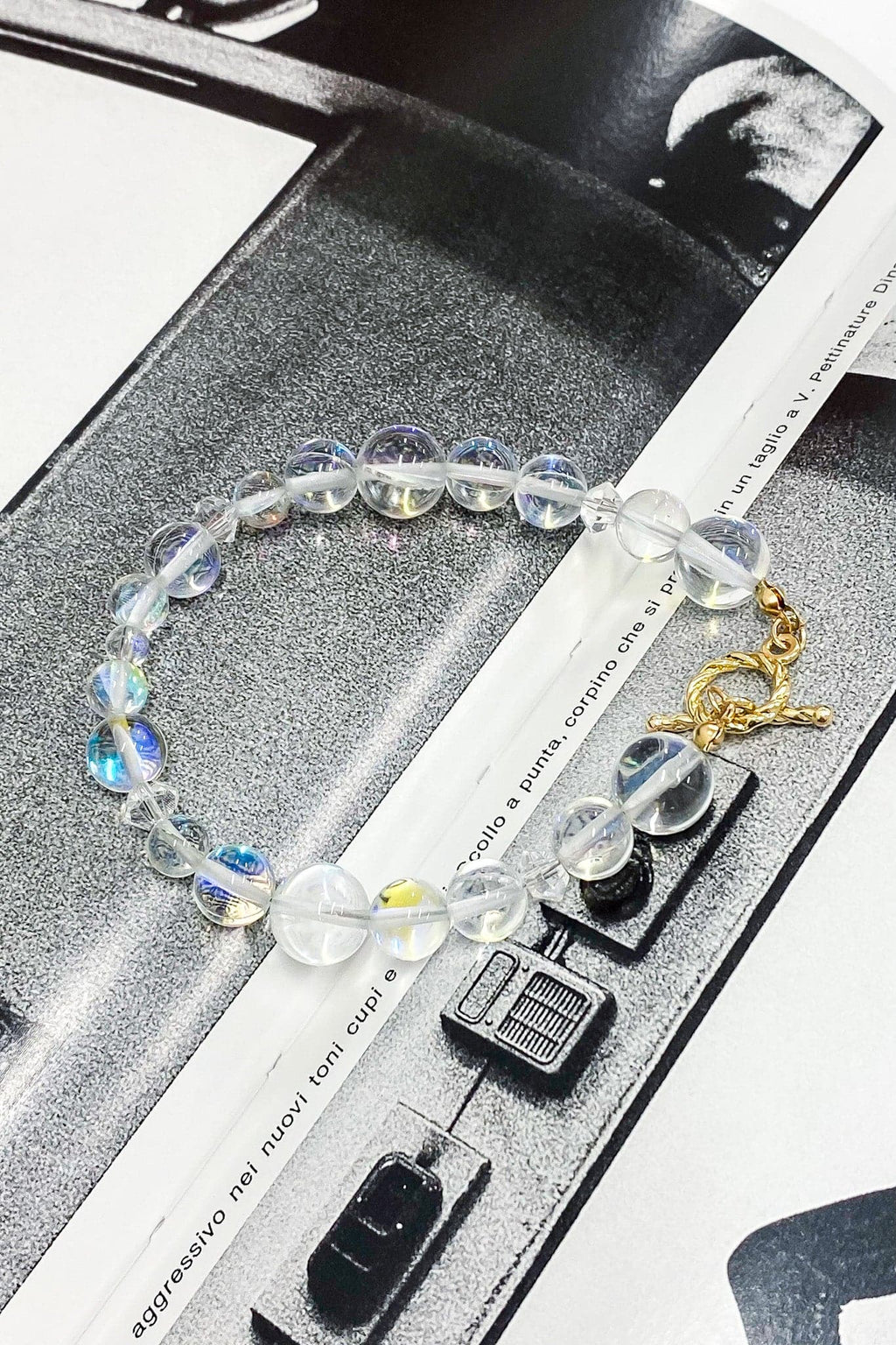 Clear Awaited Love Beaded Toggle Bracelet - FINAL SALE - Madison and Mallory