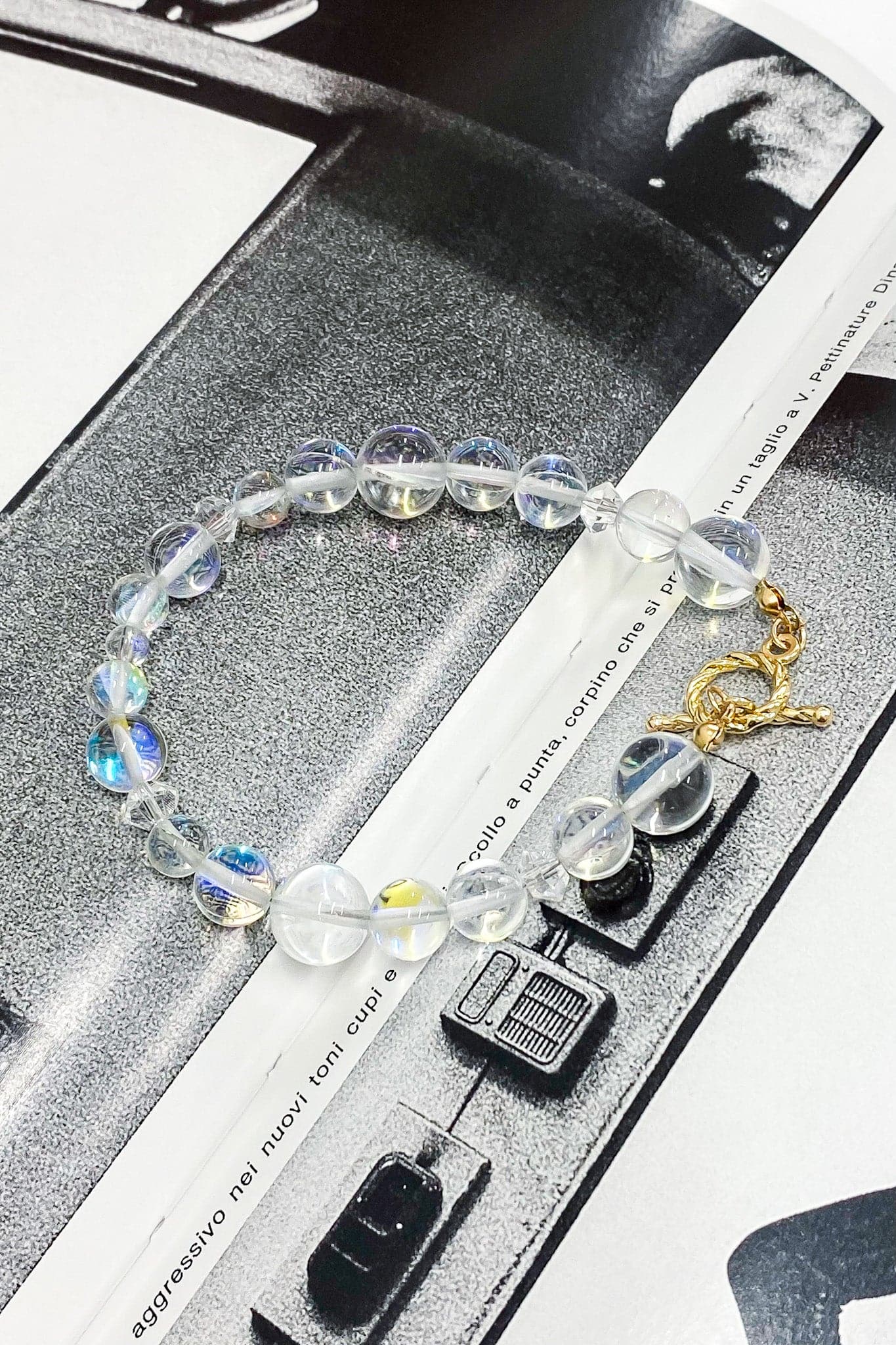 Clear Awaited Love Beaded Toggle Bracelet - FINAL SALE - Madison and Mallory
