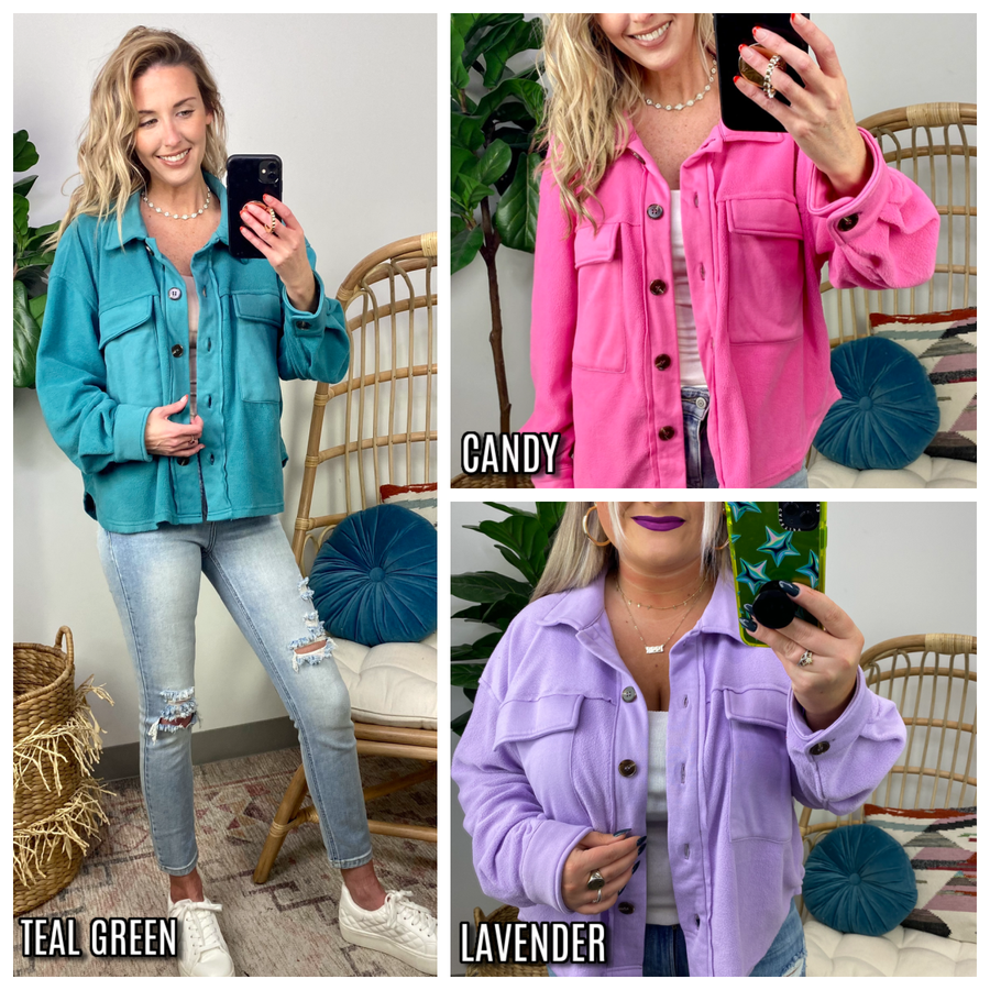 Candy / S Be the Lead Button Down Shacket - Madison and Mallory