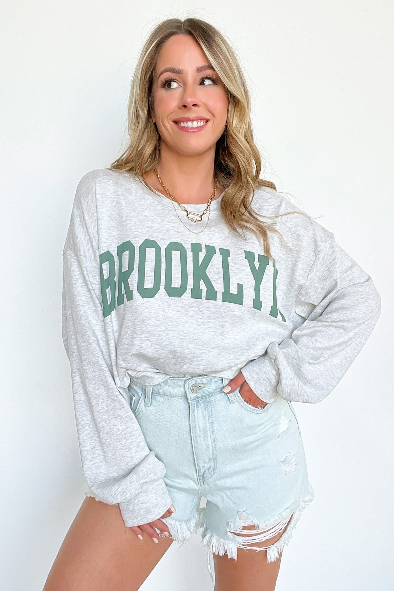  BROOKLYN Oversized Vintage Graphic Pullover - BACK IN STOCK - Madison and Mallory