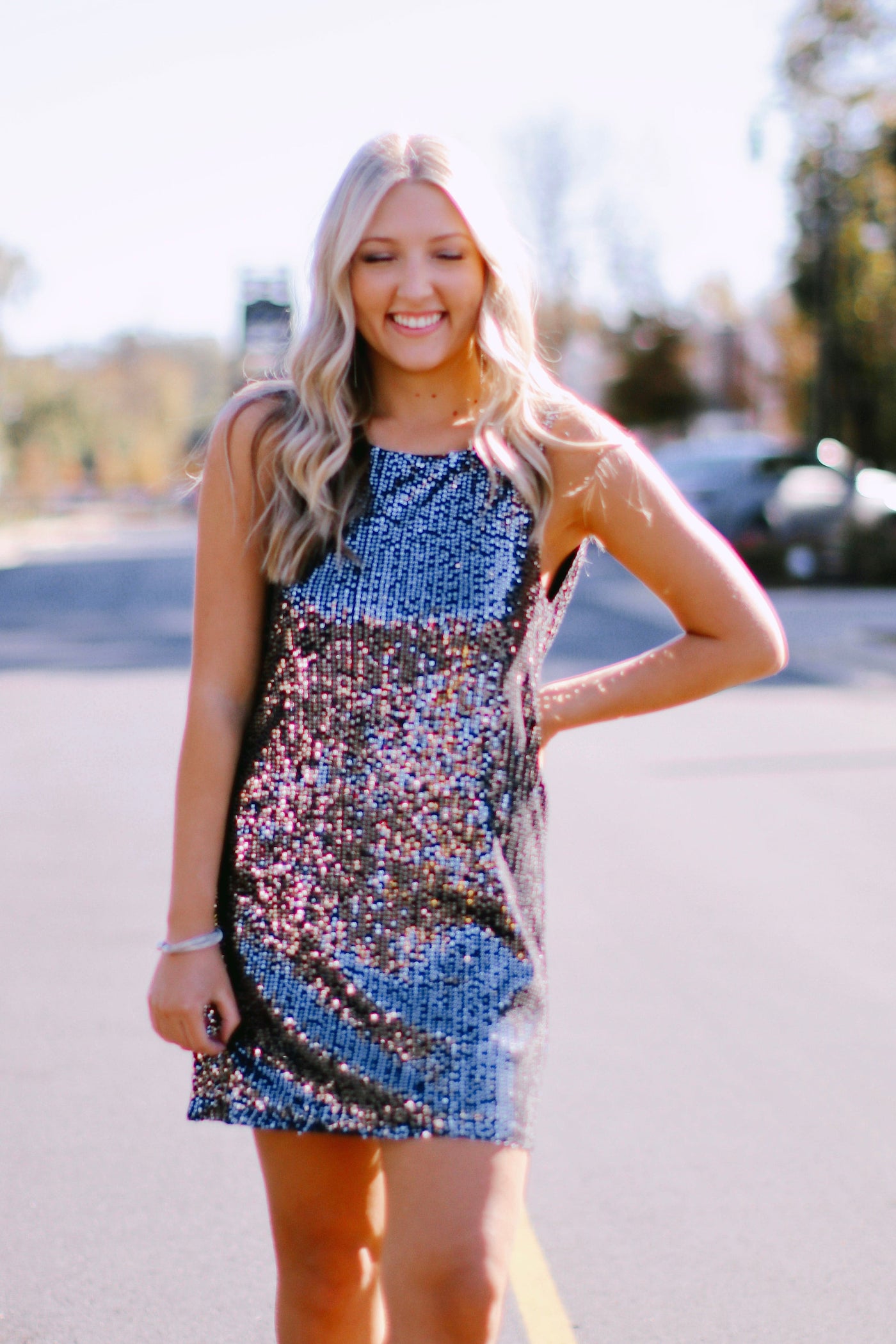Silver / S Be Your Date Sequin Detail Dress - FINAL SALE - Madison and Mallory