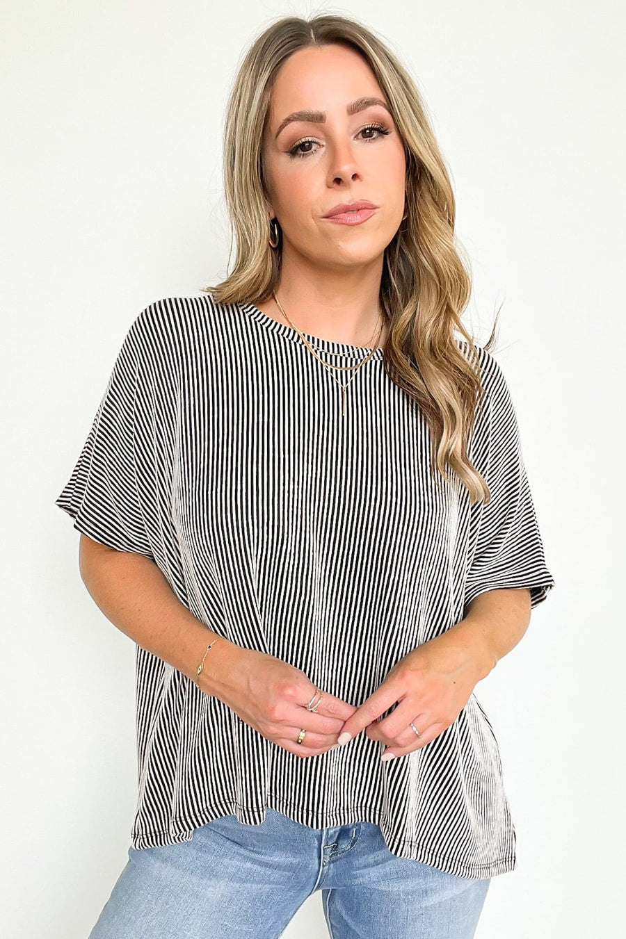  Beatryx Two Tone Rib Knit Oversized Top - BACK IN STOCK - Madison and Mallory