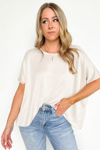  Beatryx Two Tone Rib Knit Oversized Top - BACK IN STOCK - Madison and Mallory