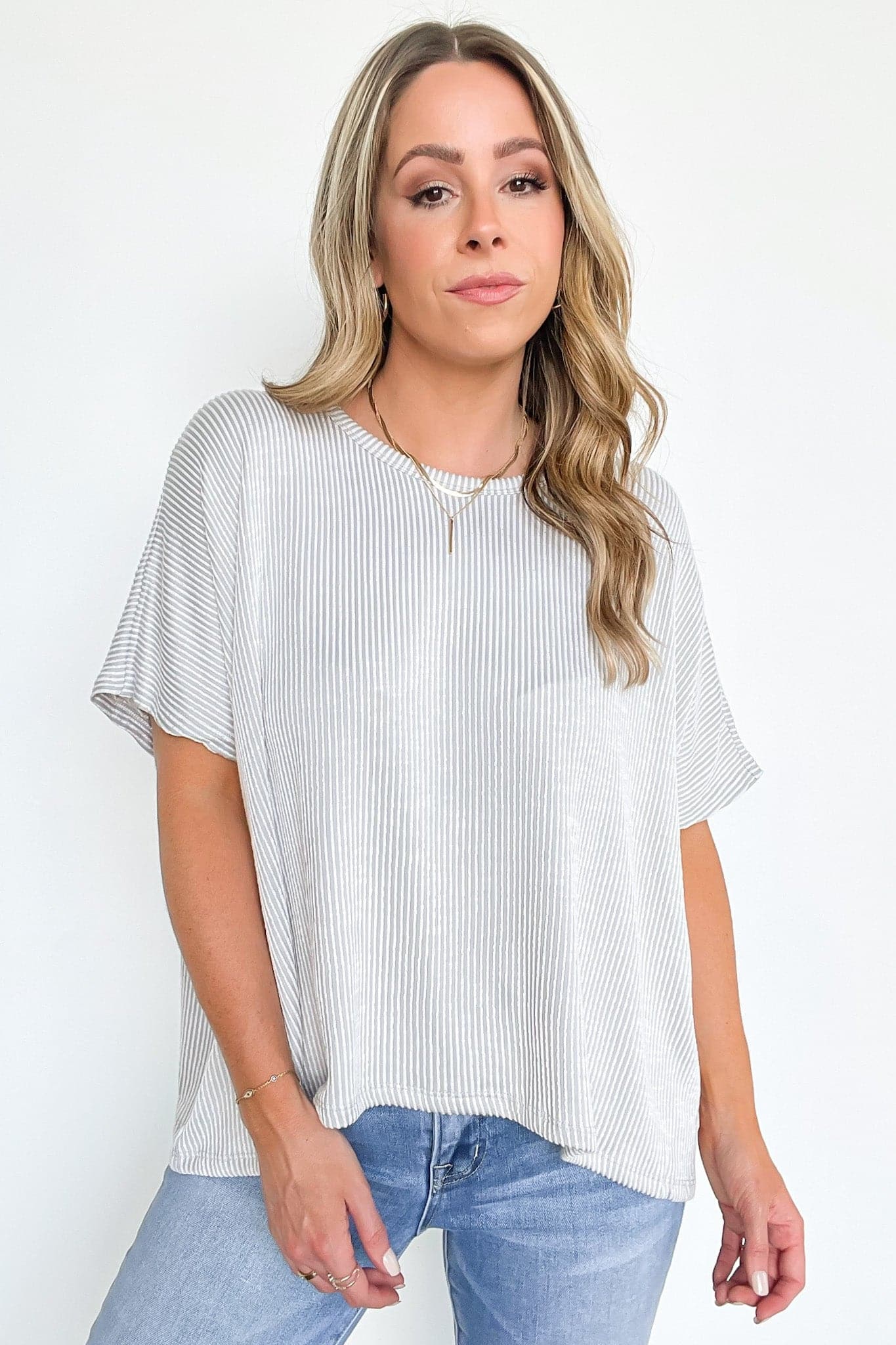  Beatryx Two Tone Rib Knit Oversized Top - BACK IN STOCK - Madison and Mallory