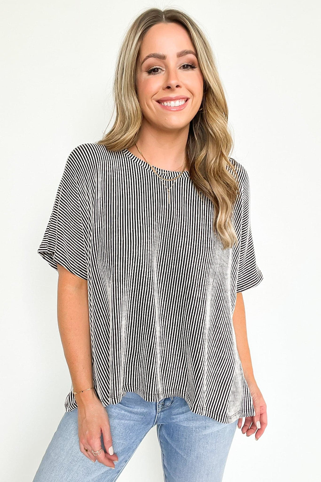  Beatryx Two Tone Rib Knit Oversized Top - BACK IN STOCK - Madison and Mallory