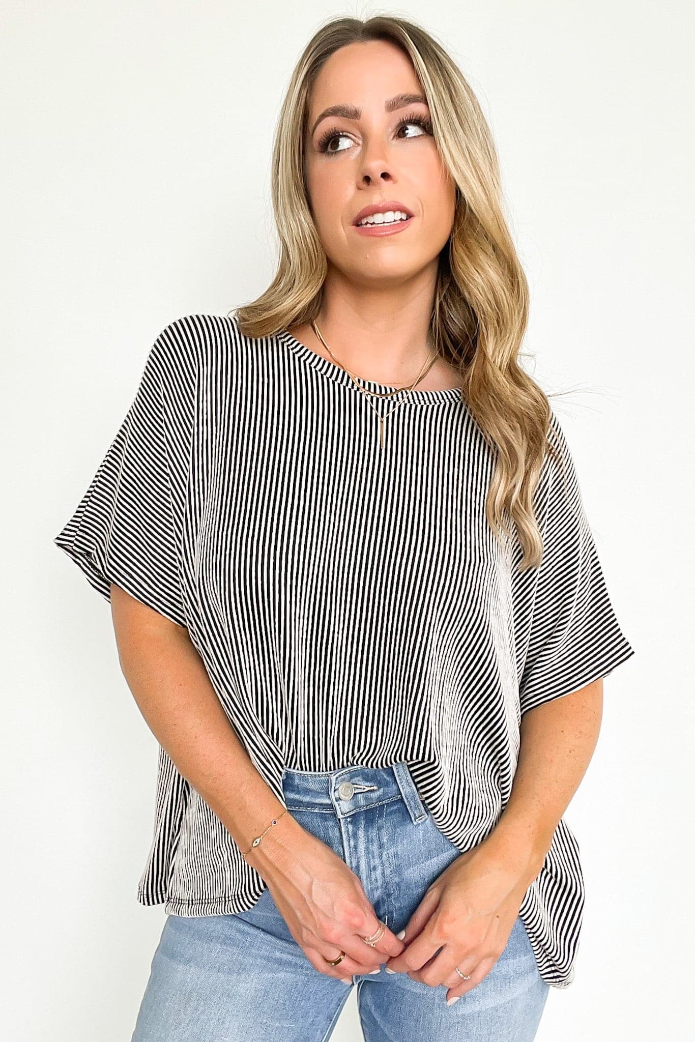 Beatryx Two Tone Rib Knit Oversized Top - BACK IN STOCK - Madison and Mallory