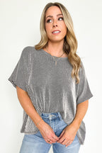 Black / SM Beatryx Two Tone Rib Knit Oversized Top - BACK IN STOCK - Madison and Mallory