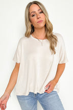  Beatryx Two Tone Rib Knit Oversized Top - BACK IN STOCK - Madison and Mallory
