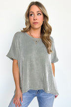  Beatryx Two Tone Rib Knit Oversized Top - BACK IN STOCK - Madison and Mallory