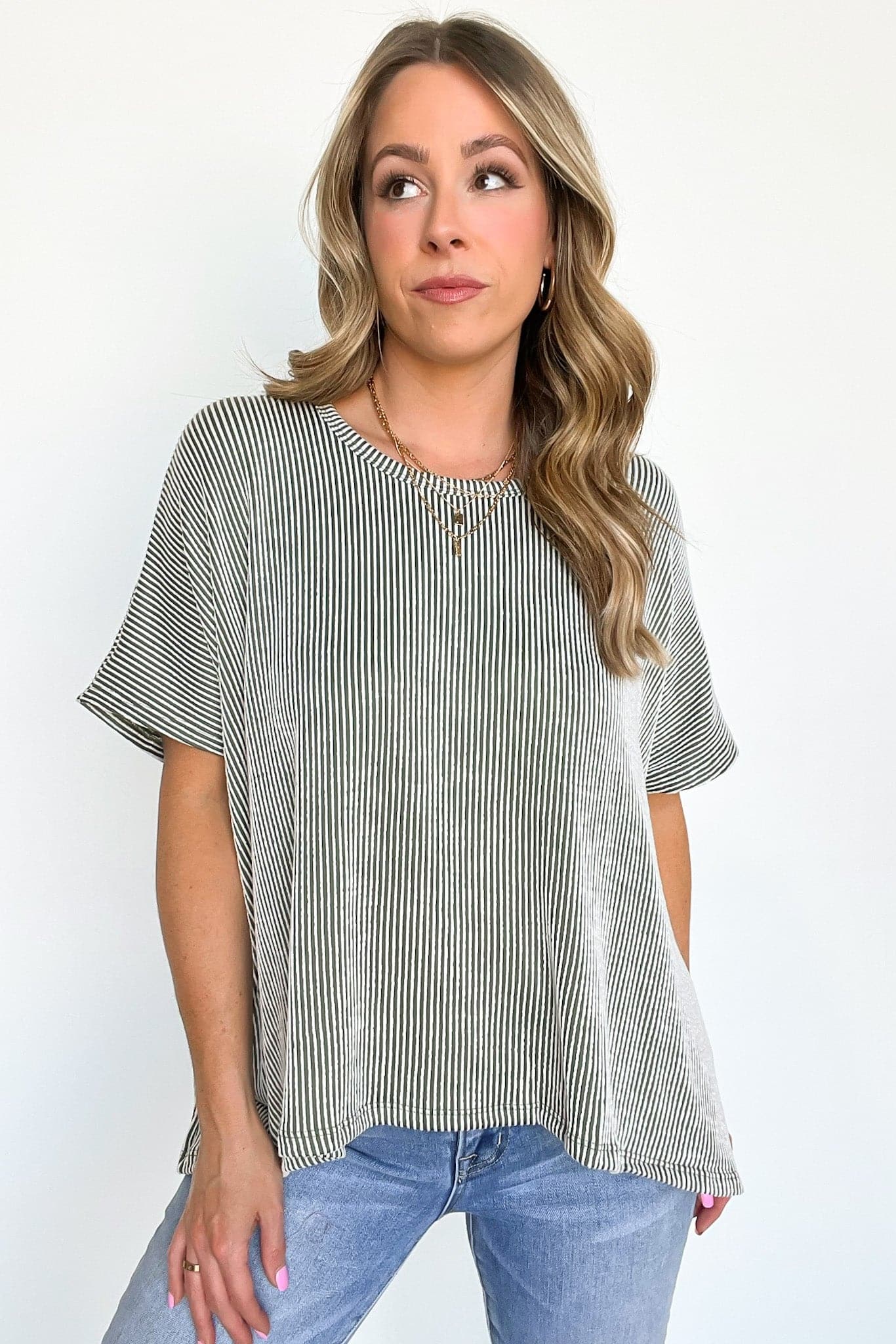  Beatryx Two Tone Rib Knit Oversized Top - BACK IN STOCK - Madison and Mallory