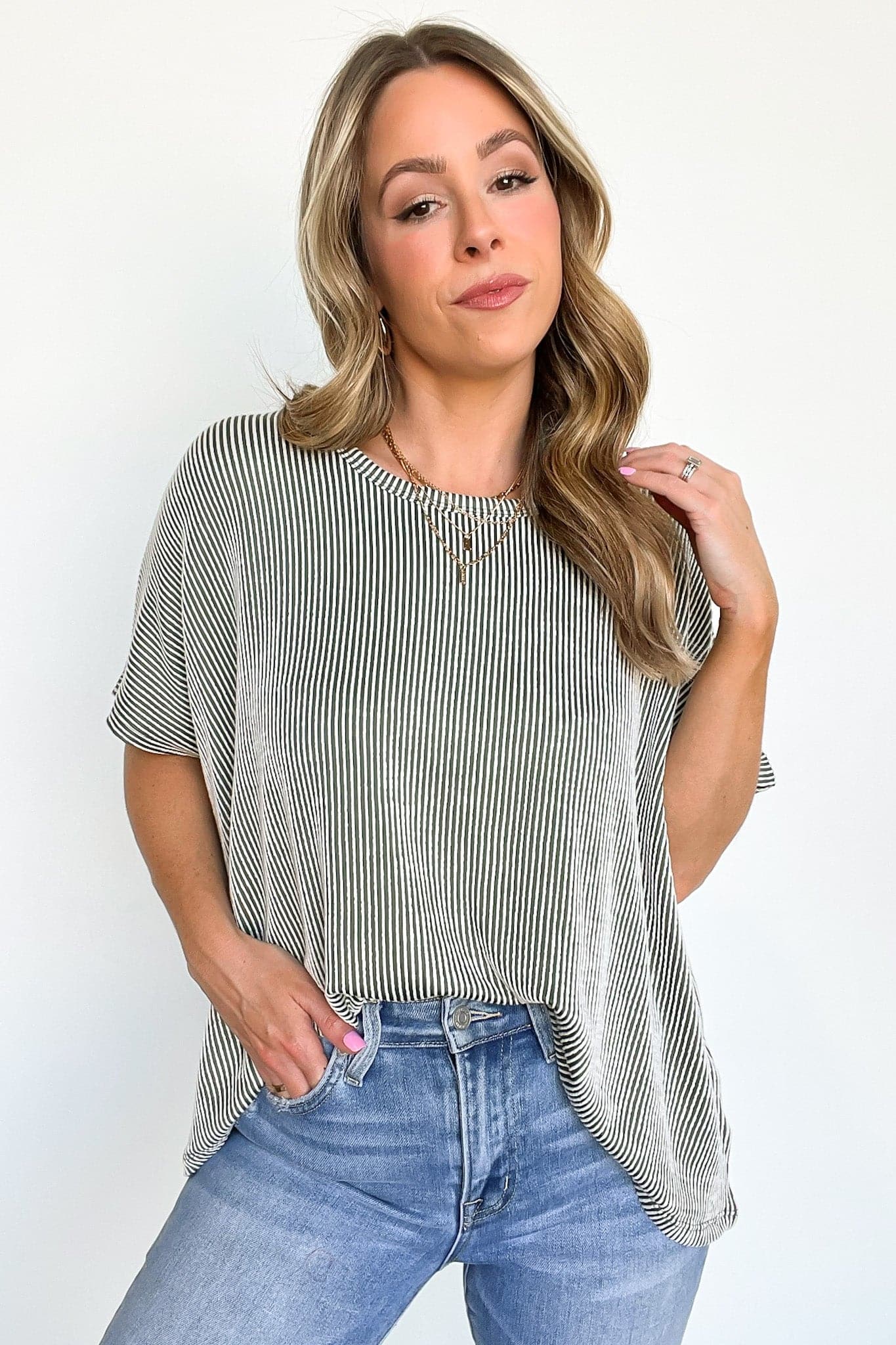 Beatryx Two Tone Rib Knit Oversized Top - BACK IN STOCK - Madison and Mallory