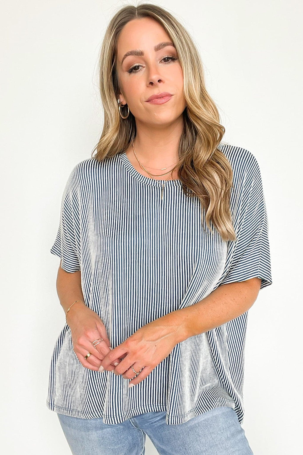  Beatryx Two Tone Rib Knit Oversized Top - BACK IN STOCK - Madison and Mallory