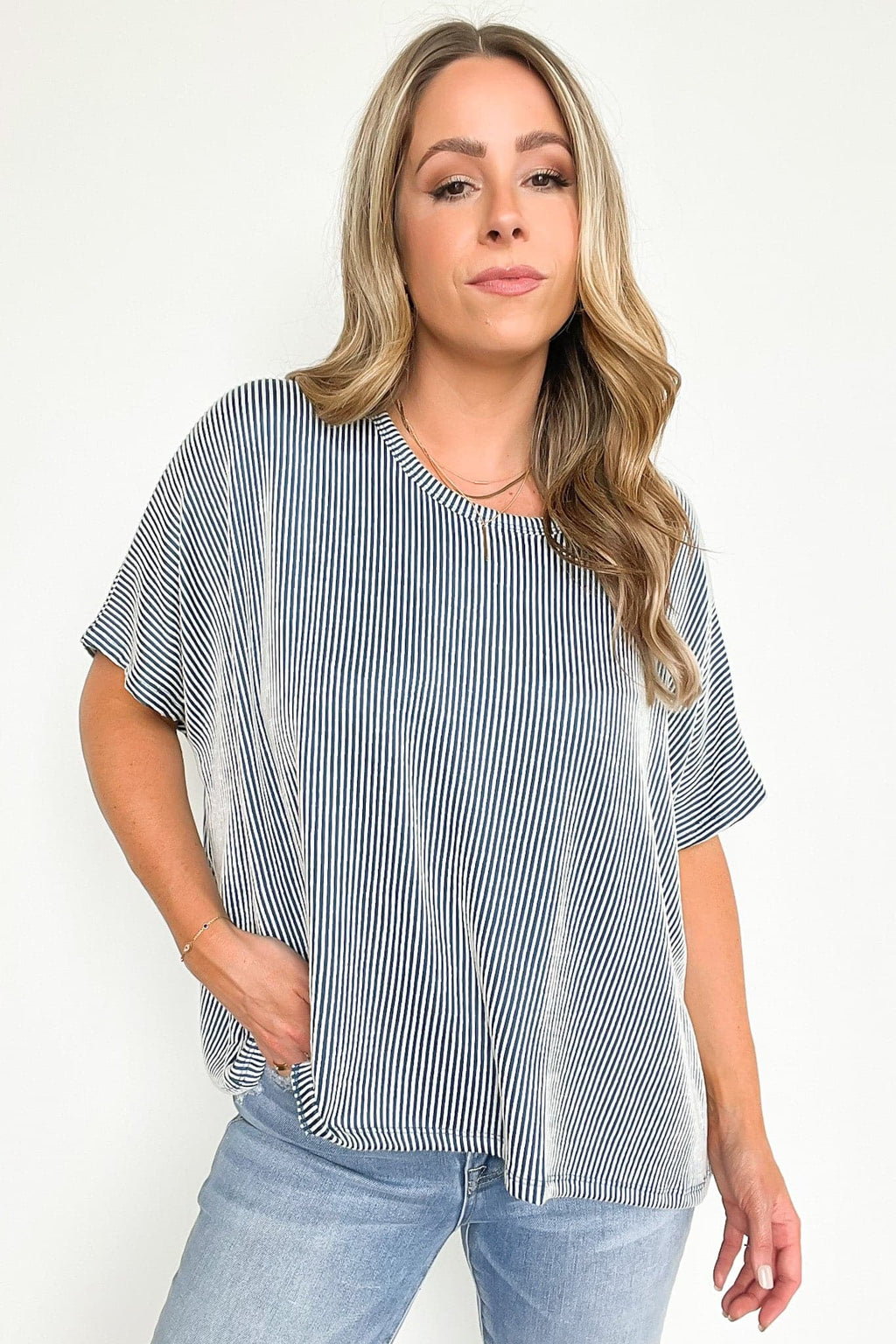  Beatryx Two Tone Rib Knit Oversized Top - BACK IN STOCK - Madison and Mallory
