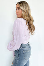  Belden Pinstripe Tie Front Cropped Top - FINAL SALE - Madison and Mallory