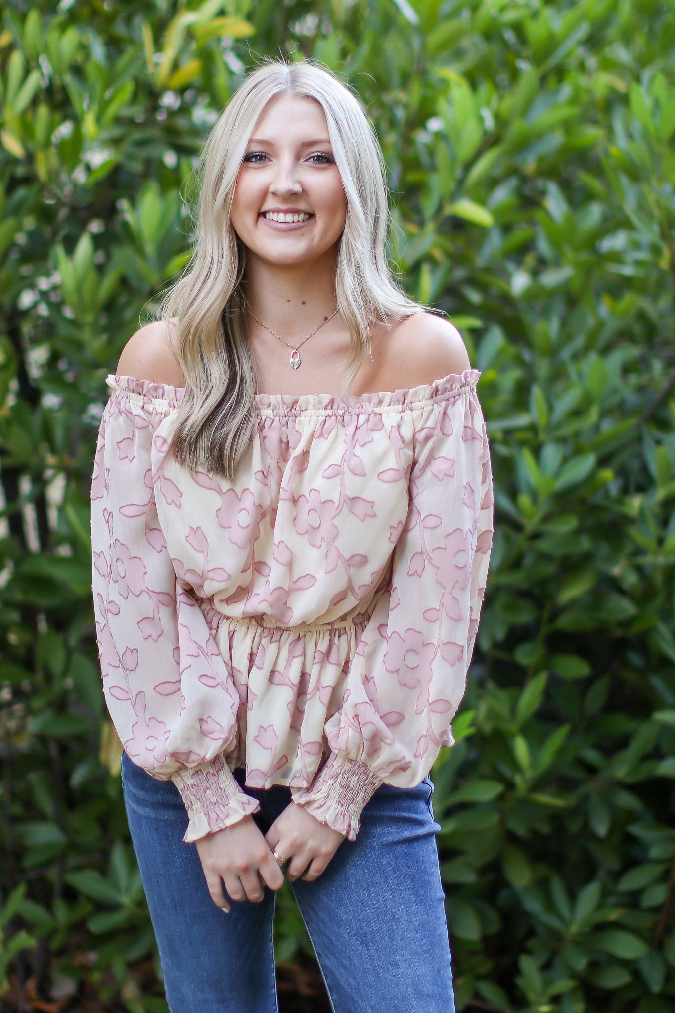  Belisa Jacquard Ruffled Peplum Top - FINAL SALE - Madison and Mallory