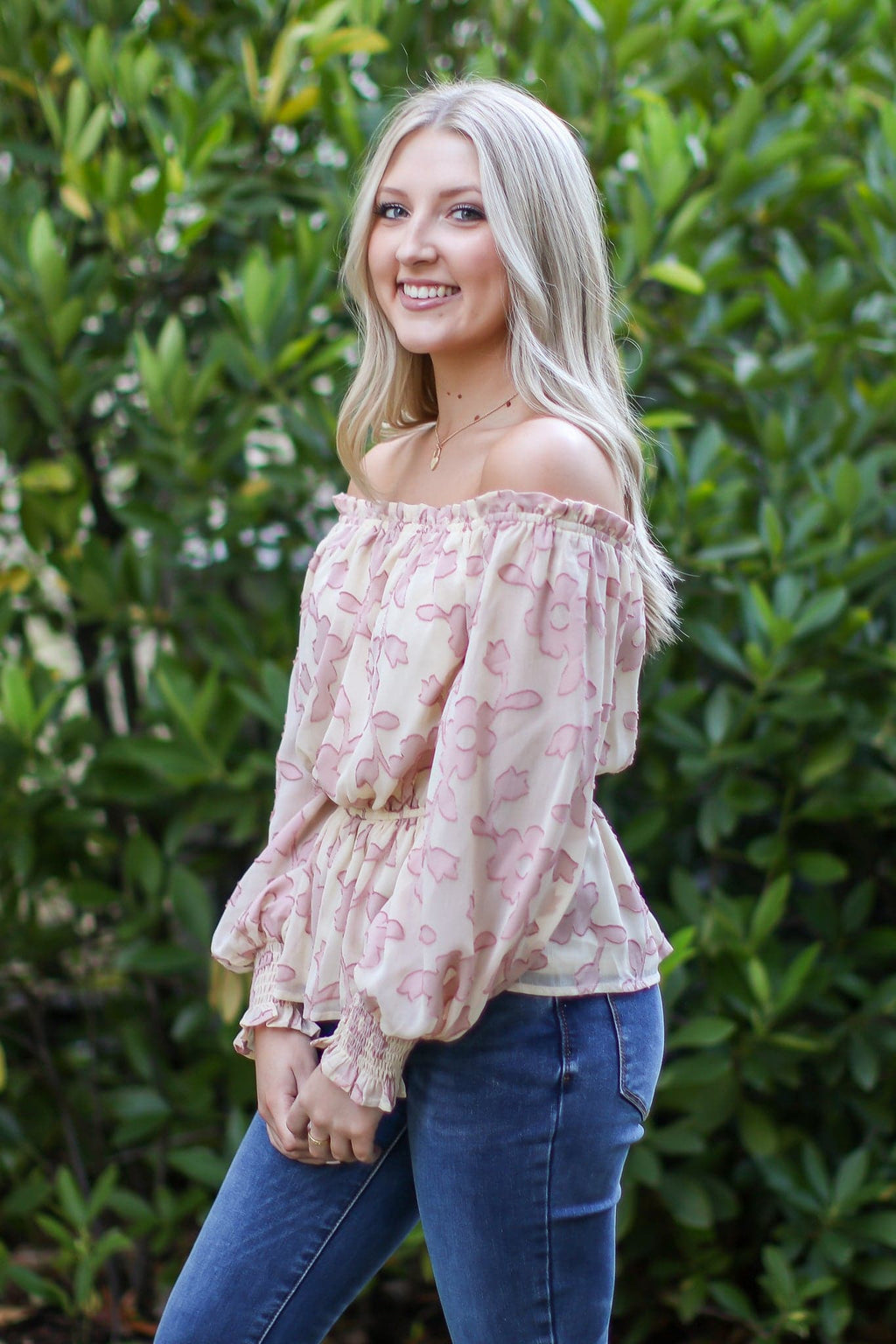  Belisa Jacquard Ruffled Peplum Top - FINAL SALE - Madison and Mallory
