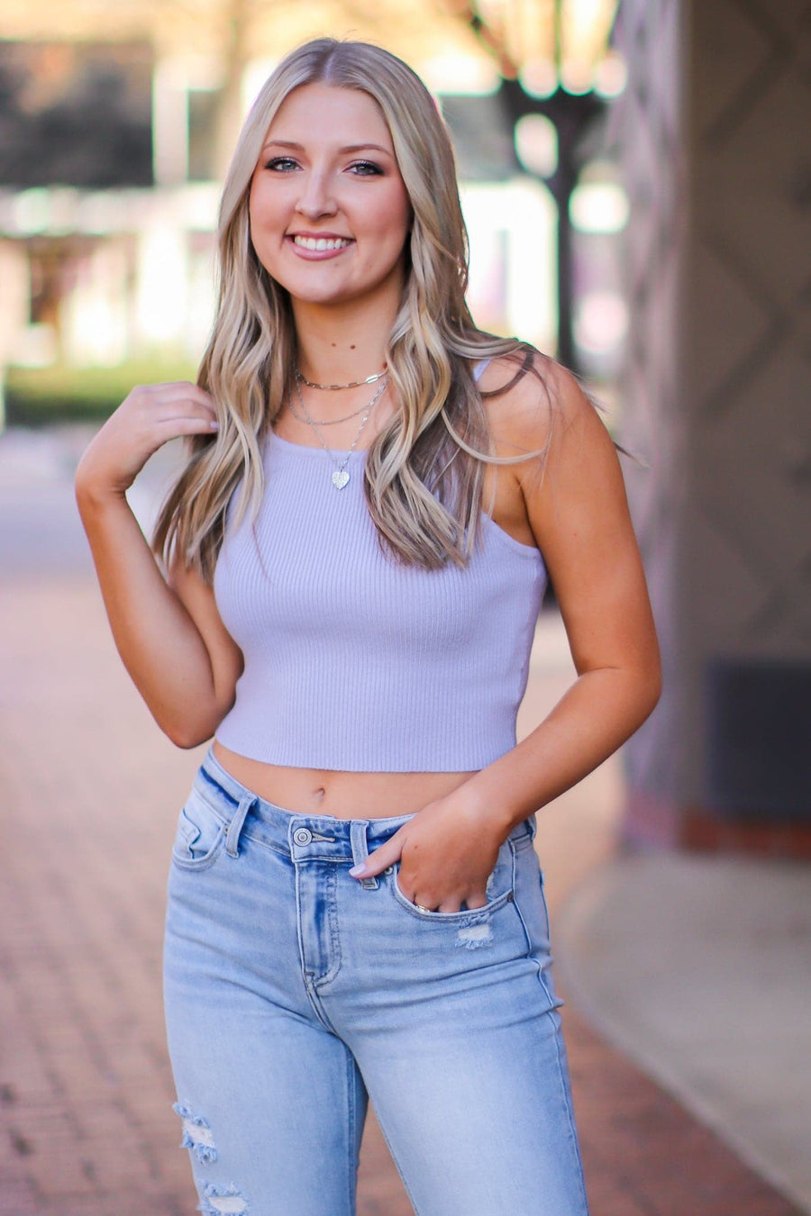  Belize Ribbed Halter Neck Crop Tank Top - FINAL SALE - Madison and Mallory