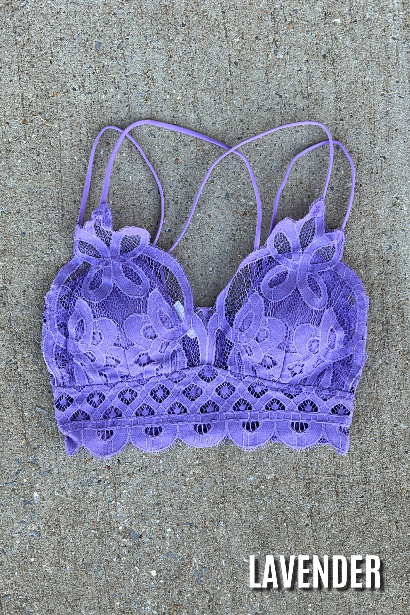 Lavender / S Sweet Muse Scallop Lace Bralette - Madison and Mallory
