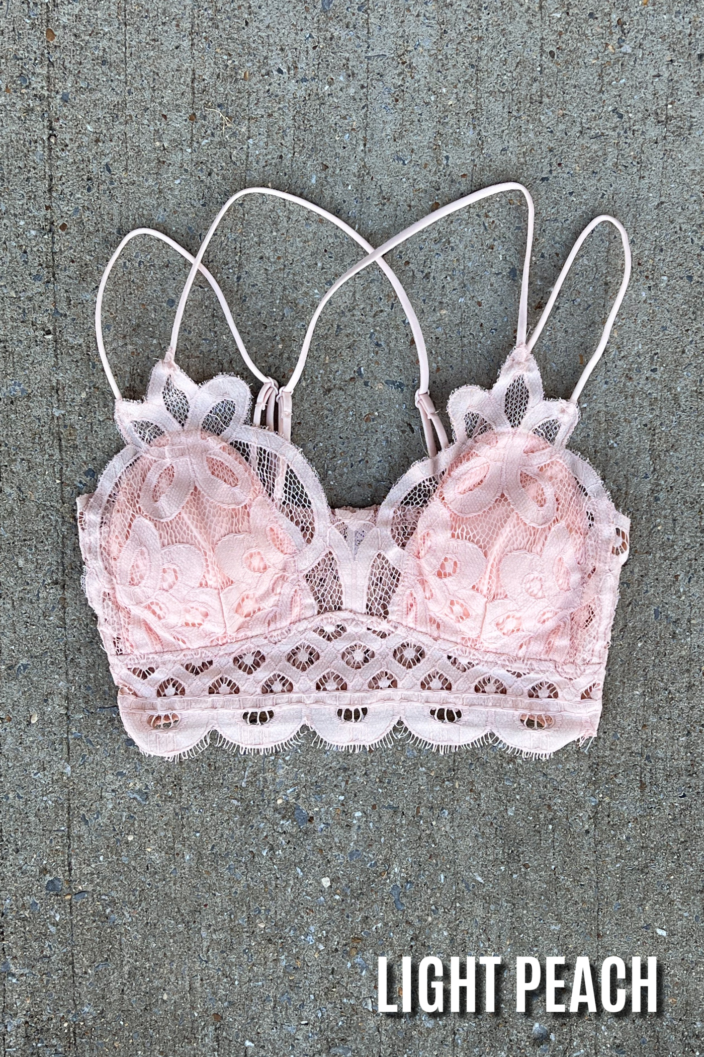 Light Peach / S Sweet Muse Scallop Lace Bralette - Madison and Mallory