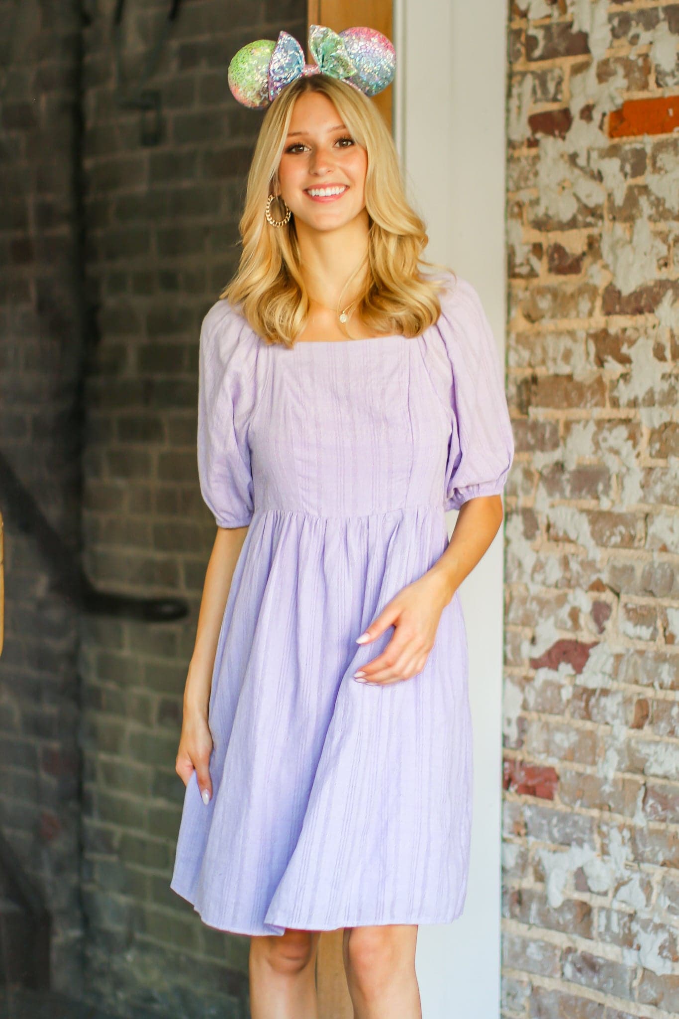 S / Lilac Blissed Out Puff Sleeve Flowy Dress - FINAL SALE - Madison and Mallory