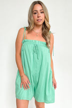  Blissful Beginnings Tie Strap Ruffle Romper - FINAL SALE - Madison and Mallory