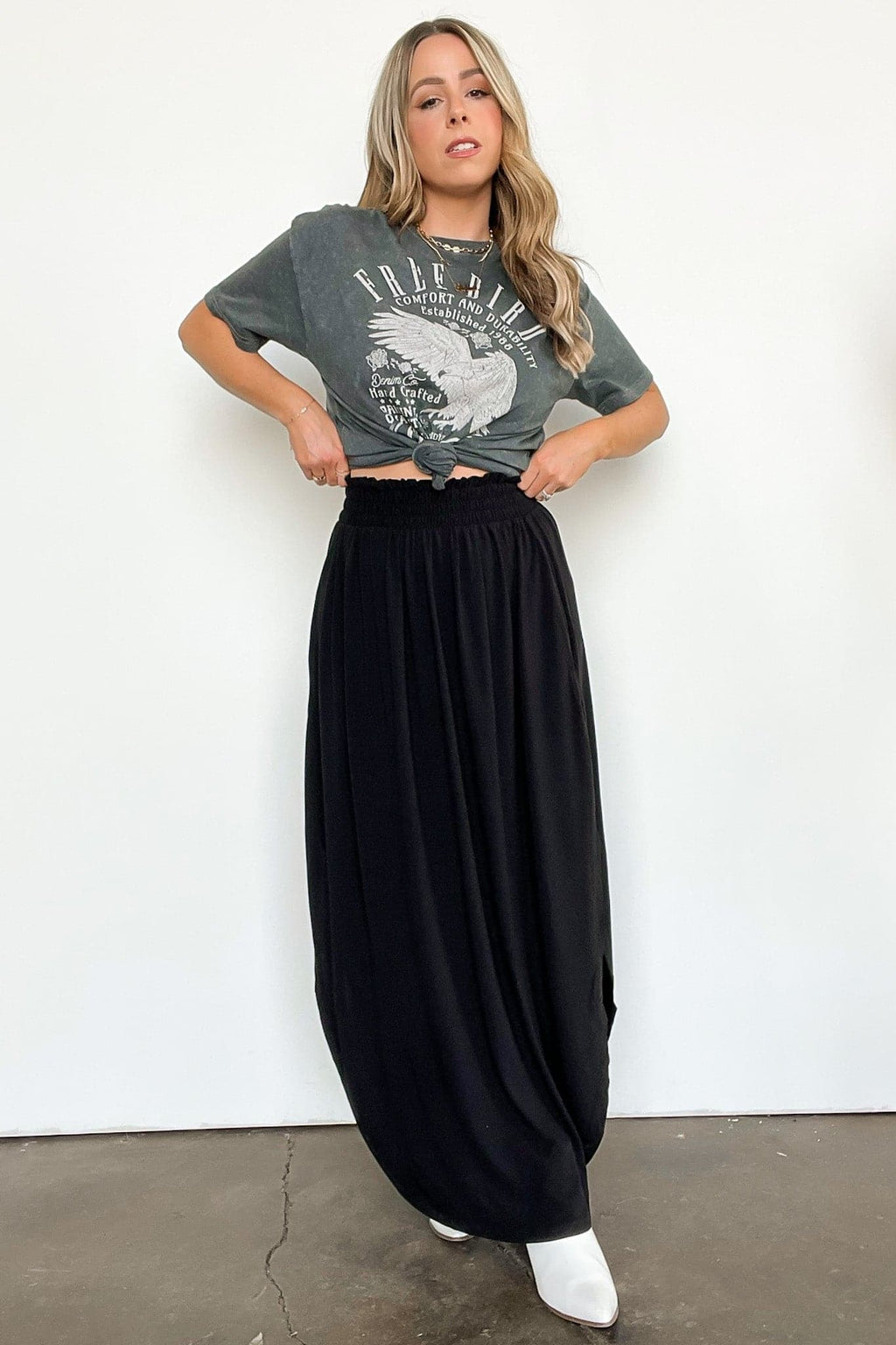 Boheme Smocked Waist Maxi Skirt - FINAL SALE - Madison and Mallory
