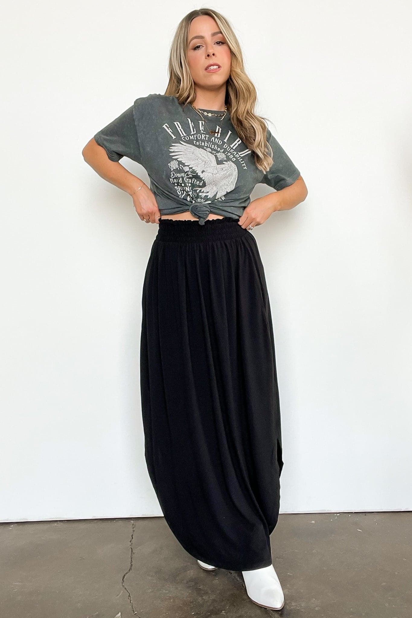 Boheme Smocked Waist Maxi Skirt - FINAL SALE - Madison and Mallory