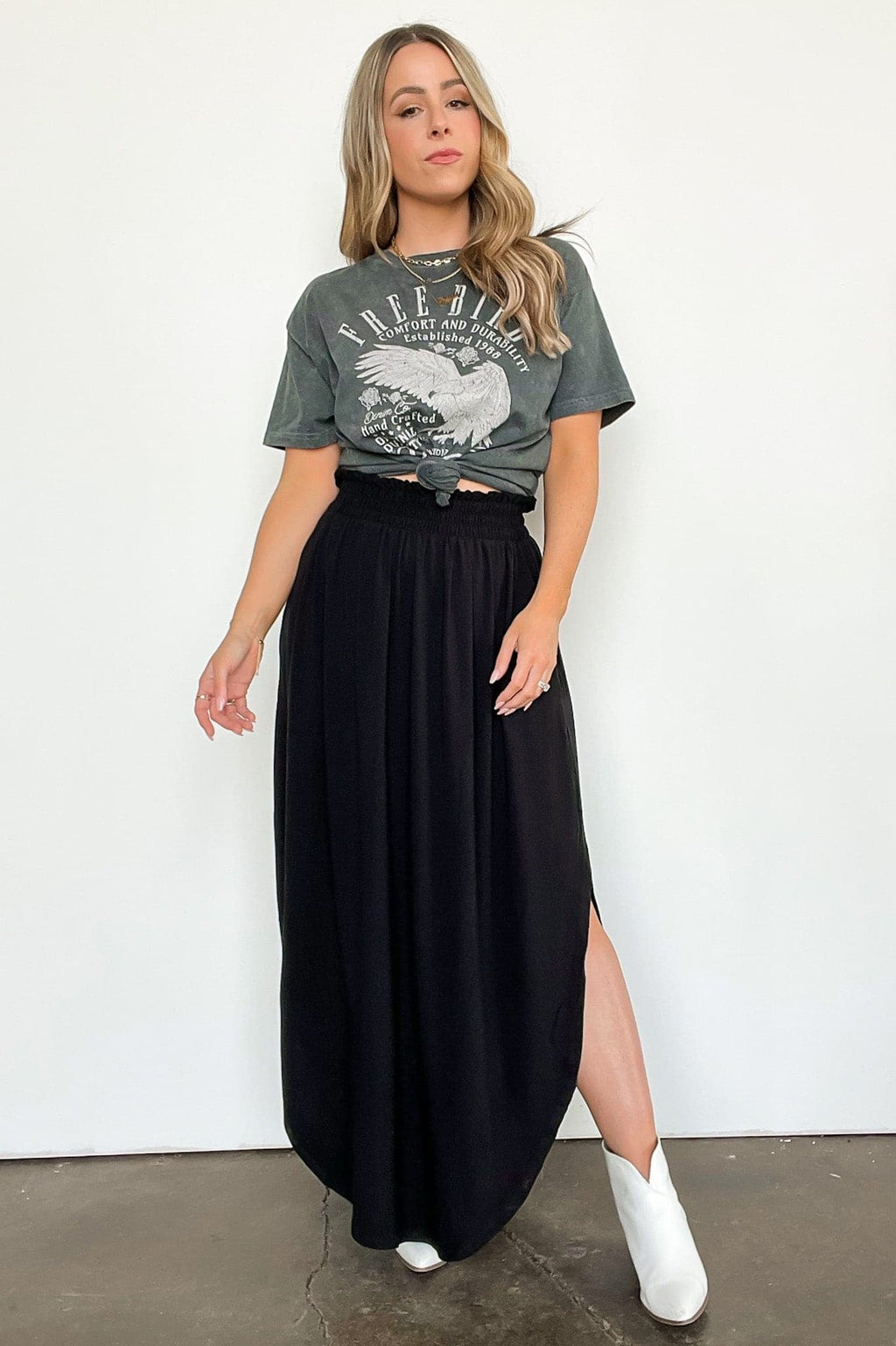 Boheme Smocked Waist Maxi Skirt - FINAL SALE - Madison and Mallory