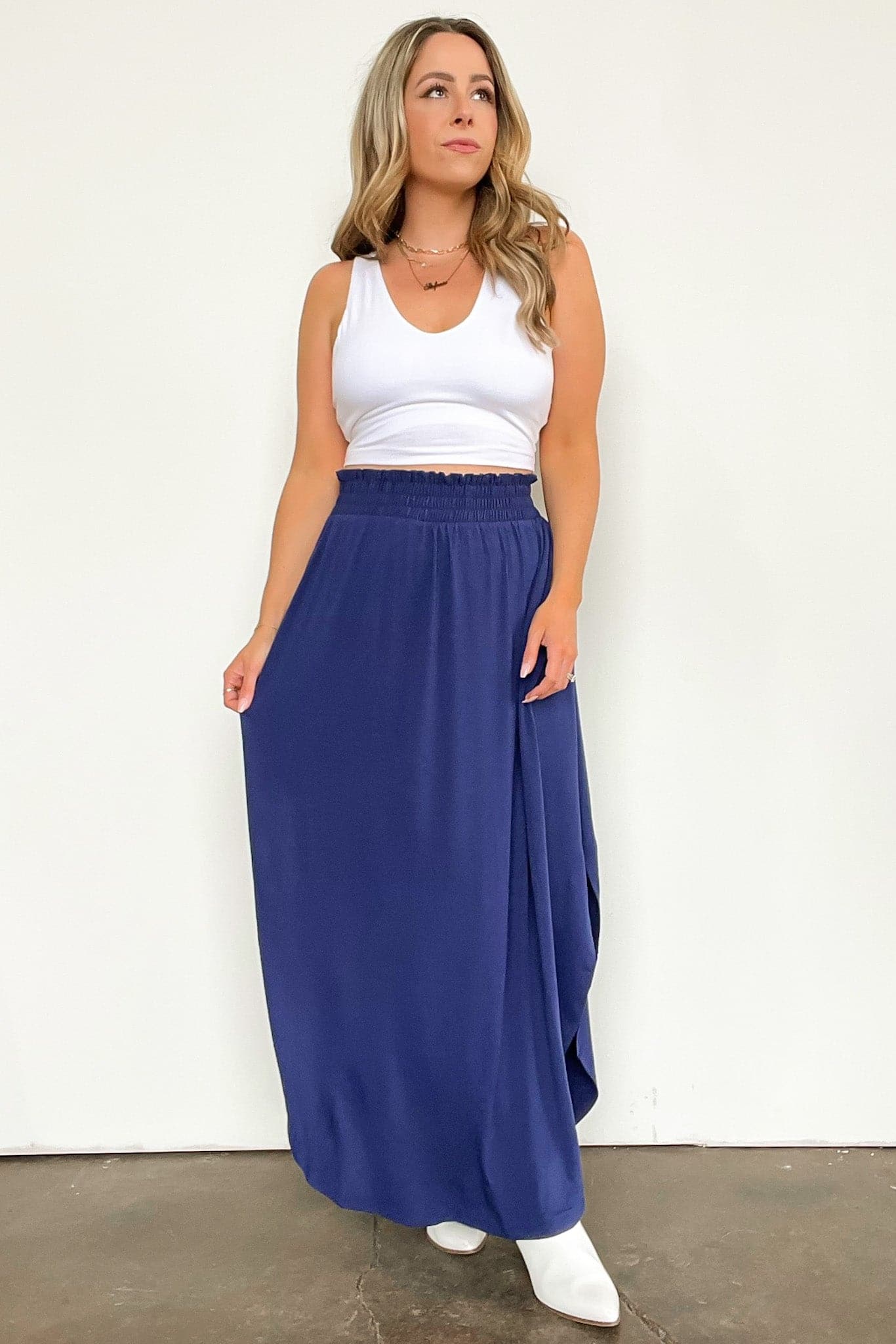 Boheme Smocked Waist Maxi Skirt - FINAL SALE - Madison and Mallory
