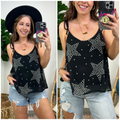 Born a Star Print Swing Tank Top - FINAL SALE - Madison and Mallory