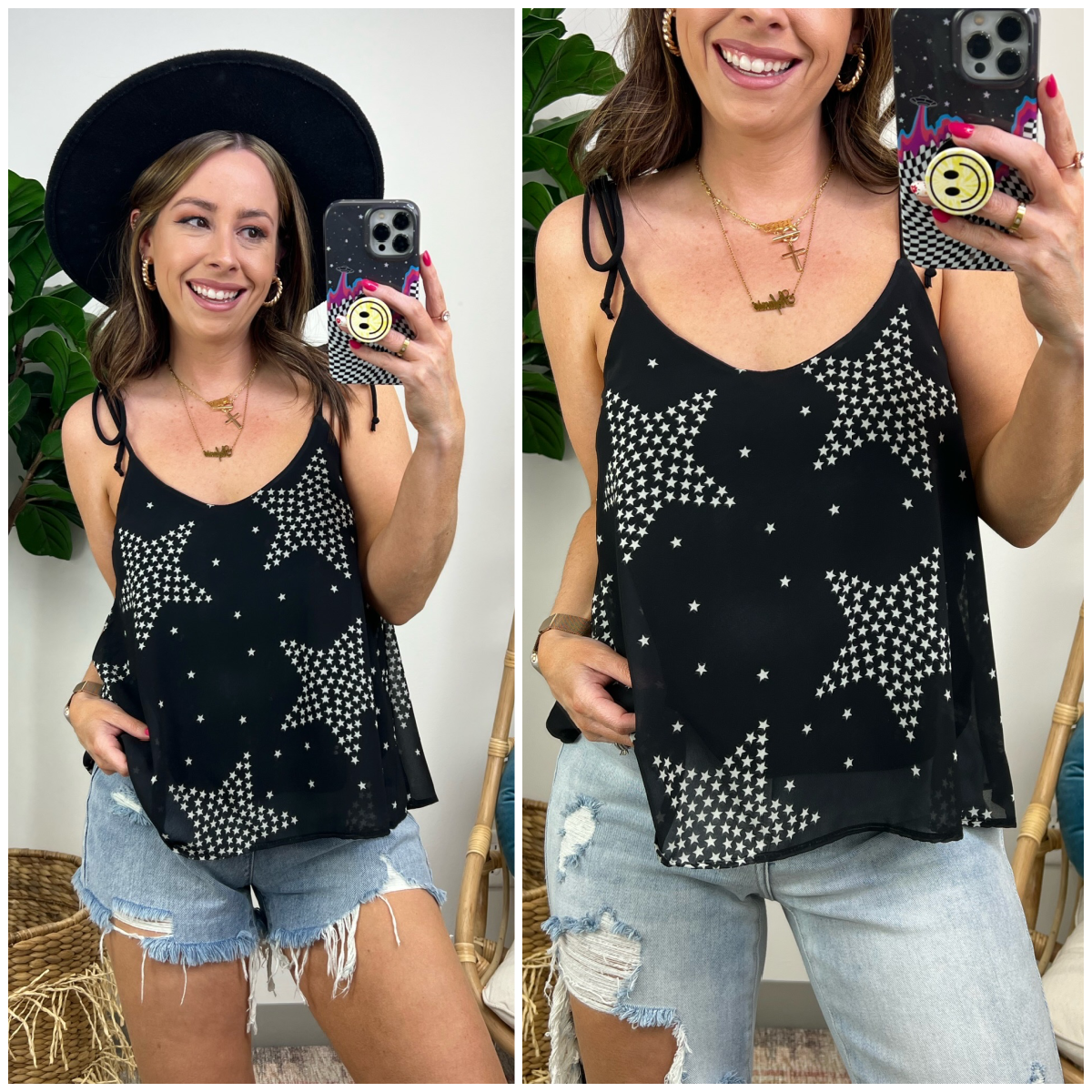 Born a Star Print Swing Tank Top - FINAL SALE - Madison and Mallory