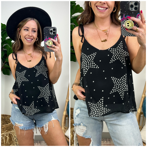 Born a Star Print Swing Tank Top - FINAL SALE - Madison and Mallory