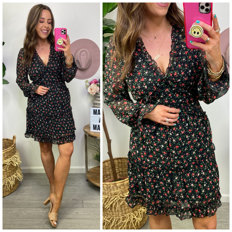 Bouquet of Blooms Floral Ruffled Dress - FINAL SALE - Madison and Mallory