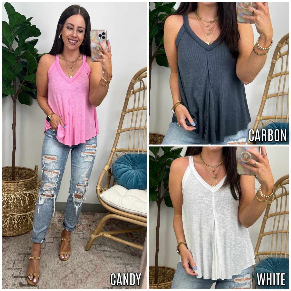  Brae Flowy V-Neck Tank - FINAL SALE - Madison and Mallory