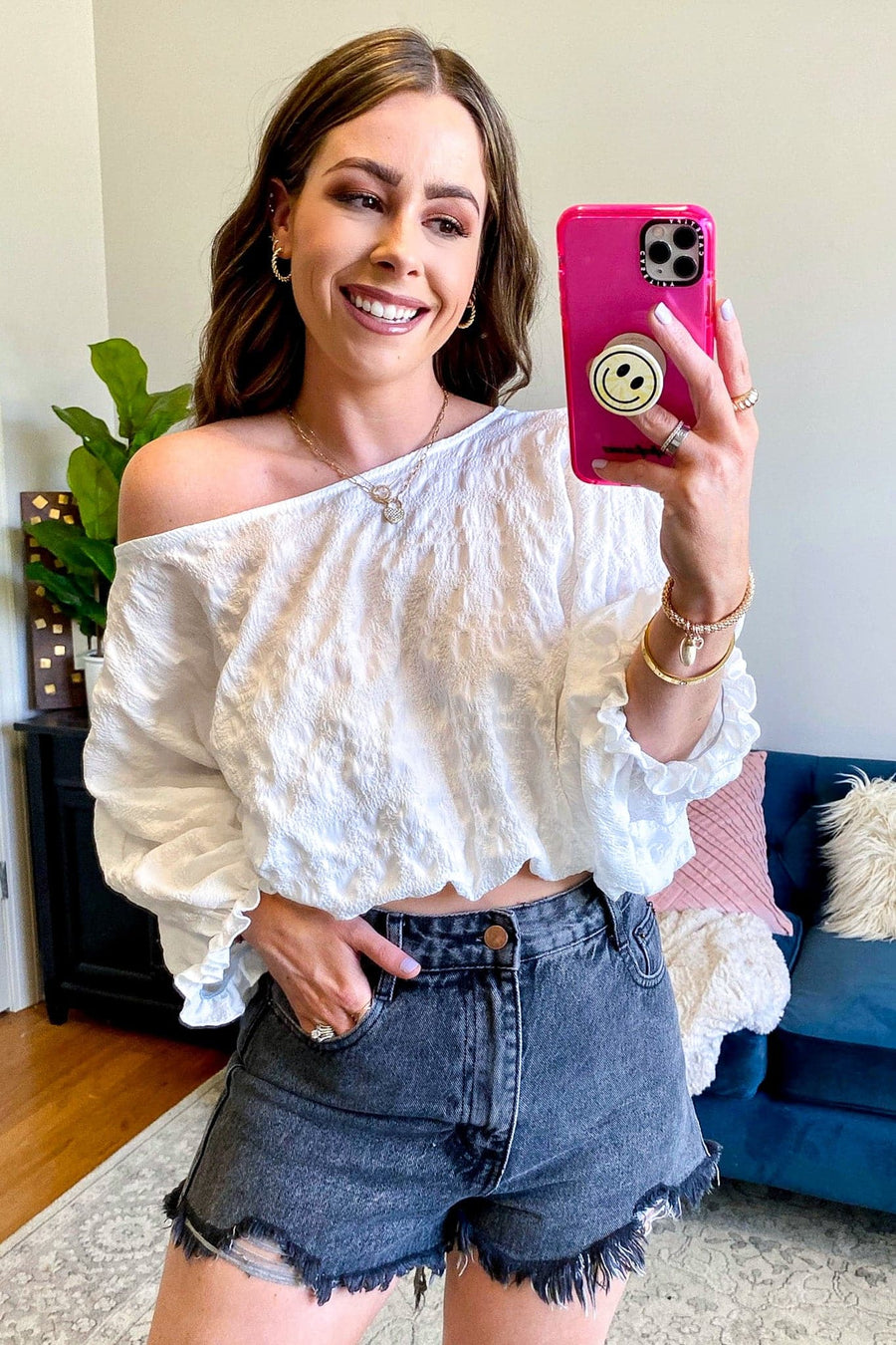  Burning Question Textured Cropped Top - FINAL SALE - Madison and Mallory