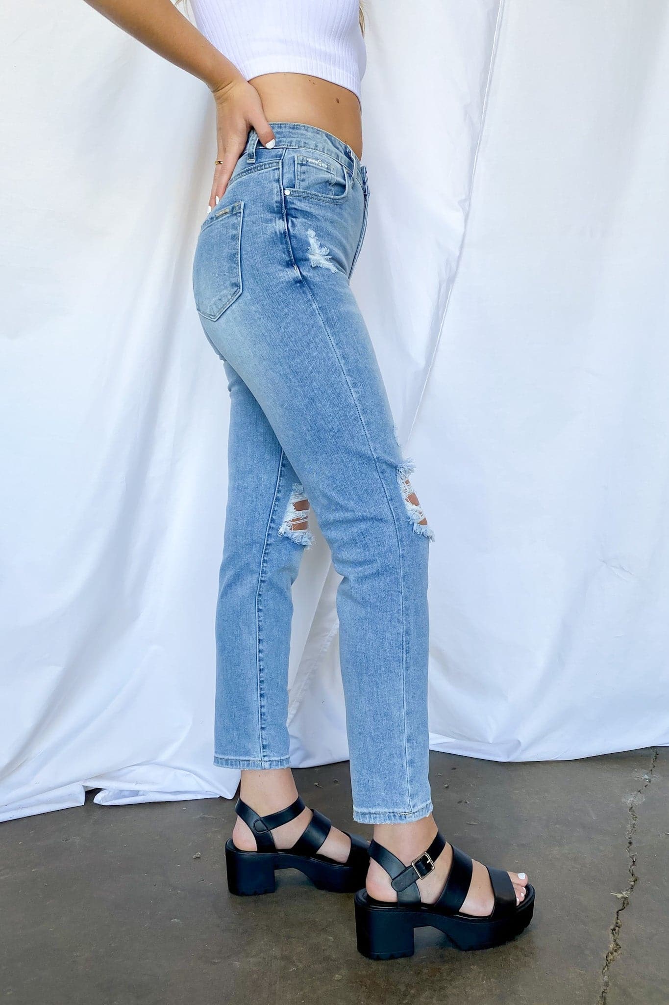  Byers Distressed Mom Jeans - FINAL SALE - Madison and Mallory