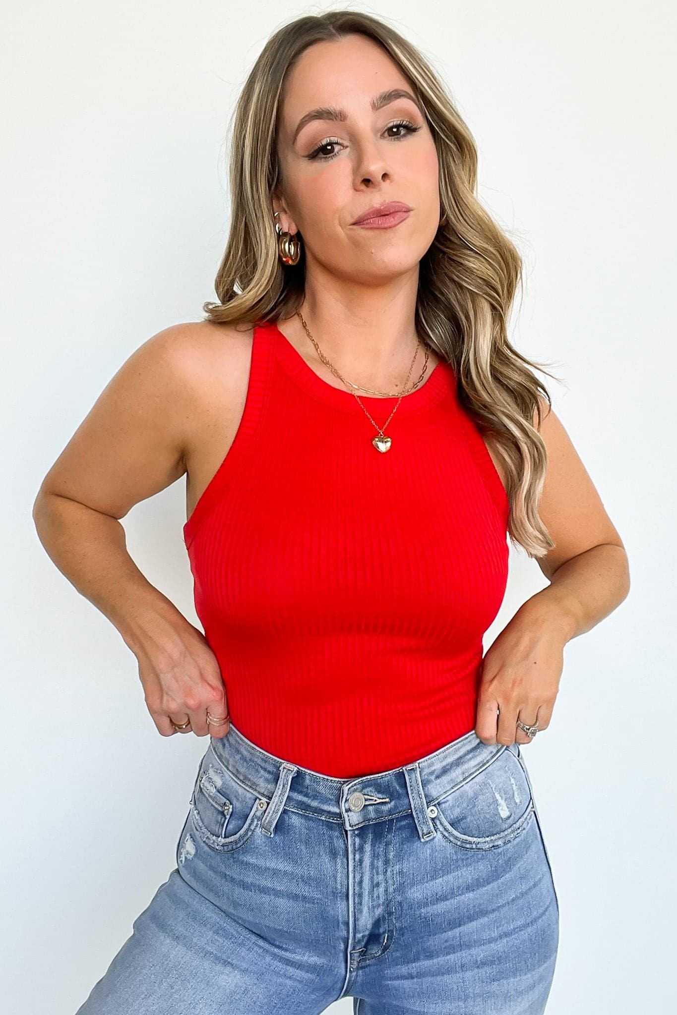  Calinah Ribbed Sleeveless Bodysuit - FINAL SALE - Madison and Mallory