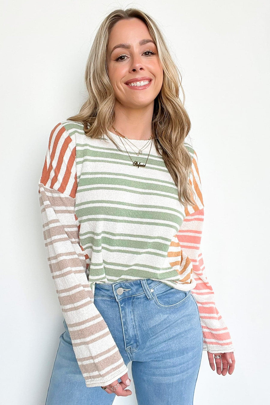  Calissa Color Block Knit Sweater | CURVE - FINAL SALE - Madison and Mallory