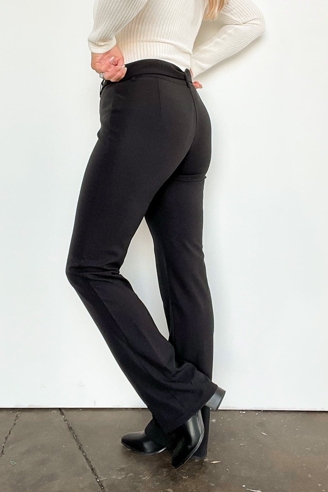  Call Again High Waist Techno Crepe Belted Pants - FINAL SALE - Madison and Mallory