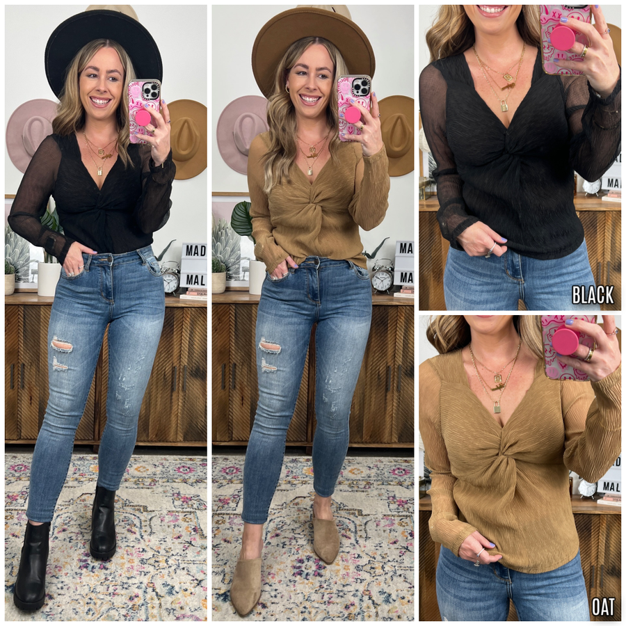  Carmela Textured Puff Sleeve Top - FINAL SALE - Madison and Mallory