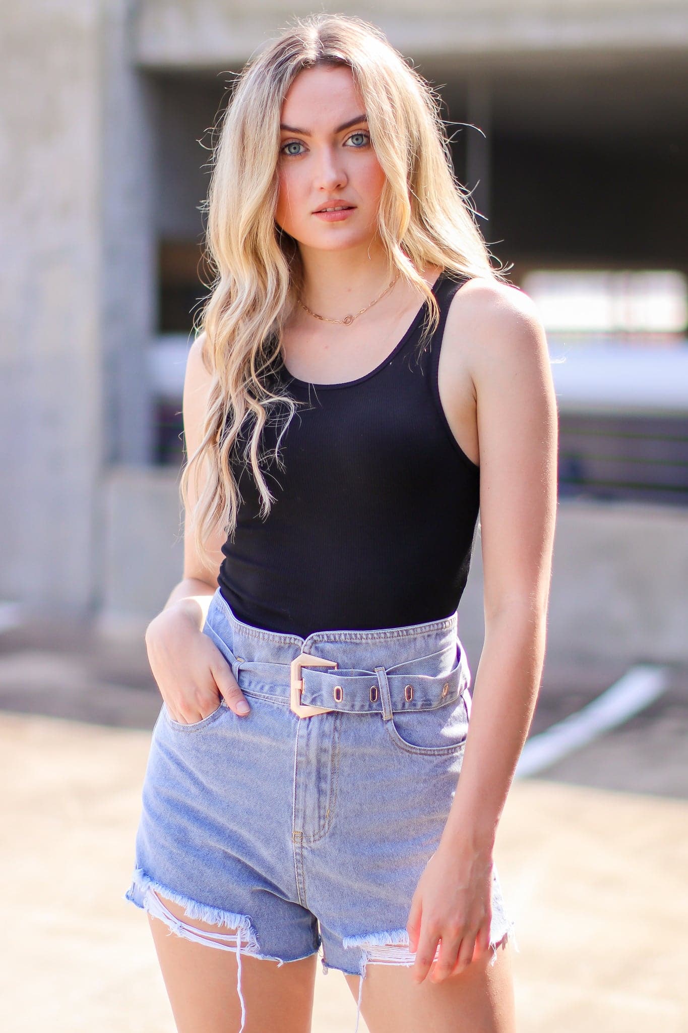 S / Black Casual Travel Ribbed Crop Tank Top - FINAL SALE - Madison and Mallory